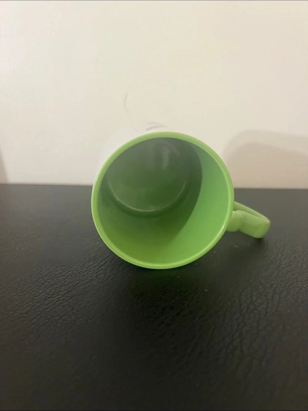 Lavender Bloom White and Green Ceramic Mug - Heart Handle